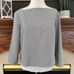 Rachel‎ Zoe Black and White Checkered Contemporary Fit Top Size Medium NWOT